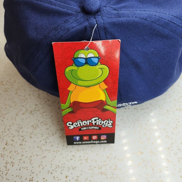 Senor Frogs Blue Brimmed Hat with Surfing Themed Logo - Picture 9 of 9